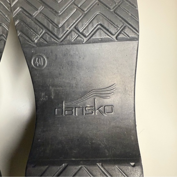 Dansko Black Leather Mules Size 40, GUC see photos for wear on toe and heel - Picture 6 of 6